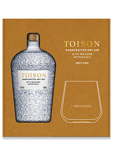 TOISON remeselný gin 47% 0,7l darčekové balenie s pohármi