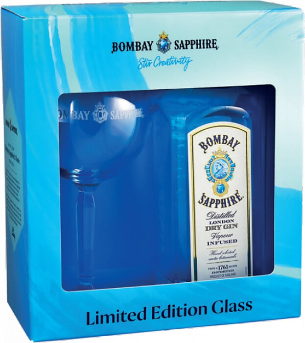Bombay Sapphire 40% 0,7L krt + pohár